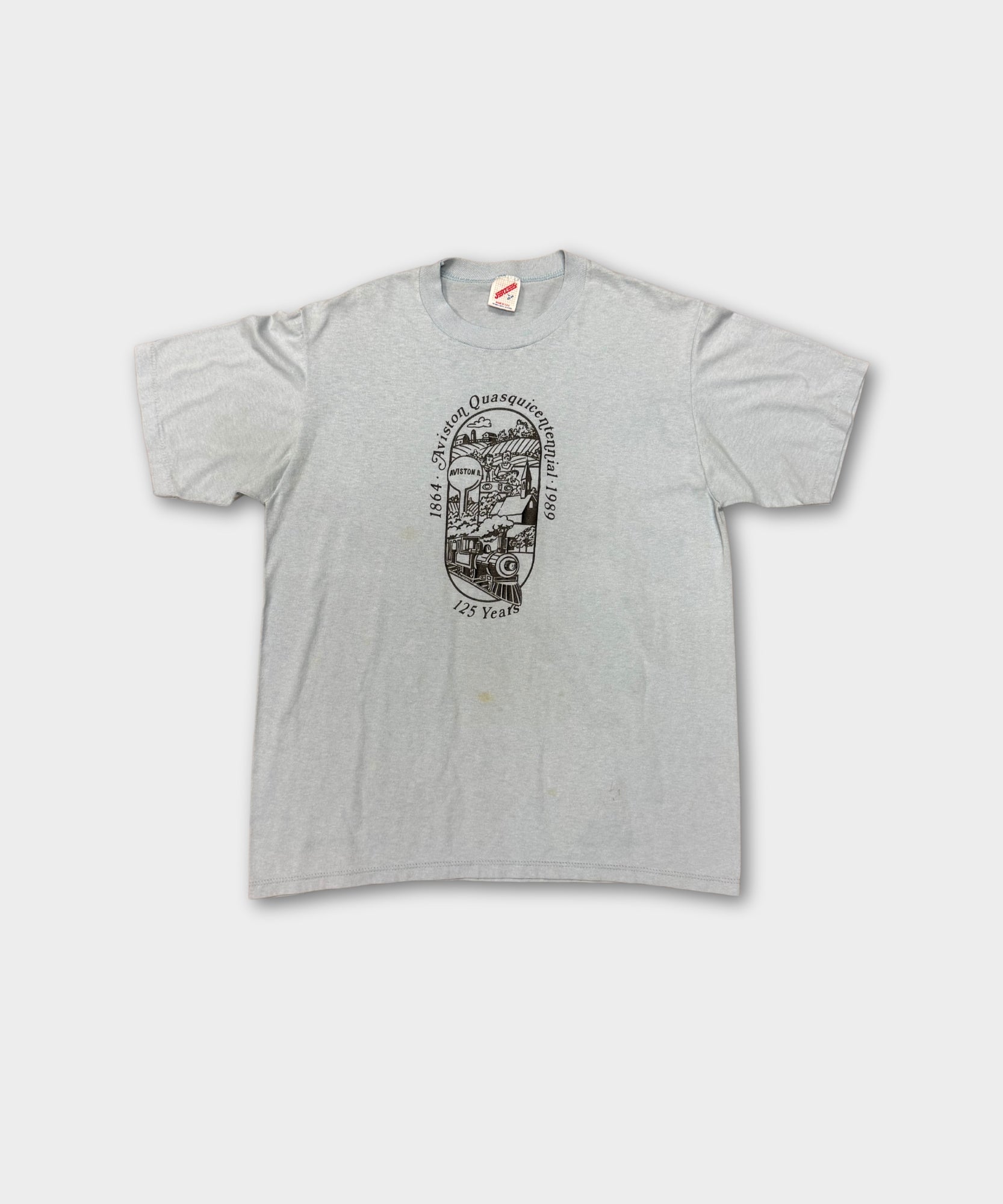 1989 SINGLE STITCH AVISTON TEE - LIGHT BLUE