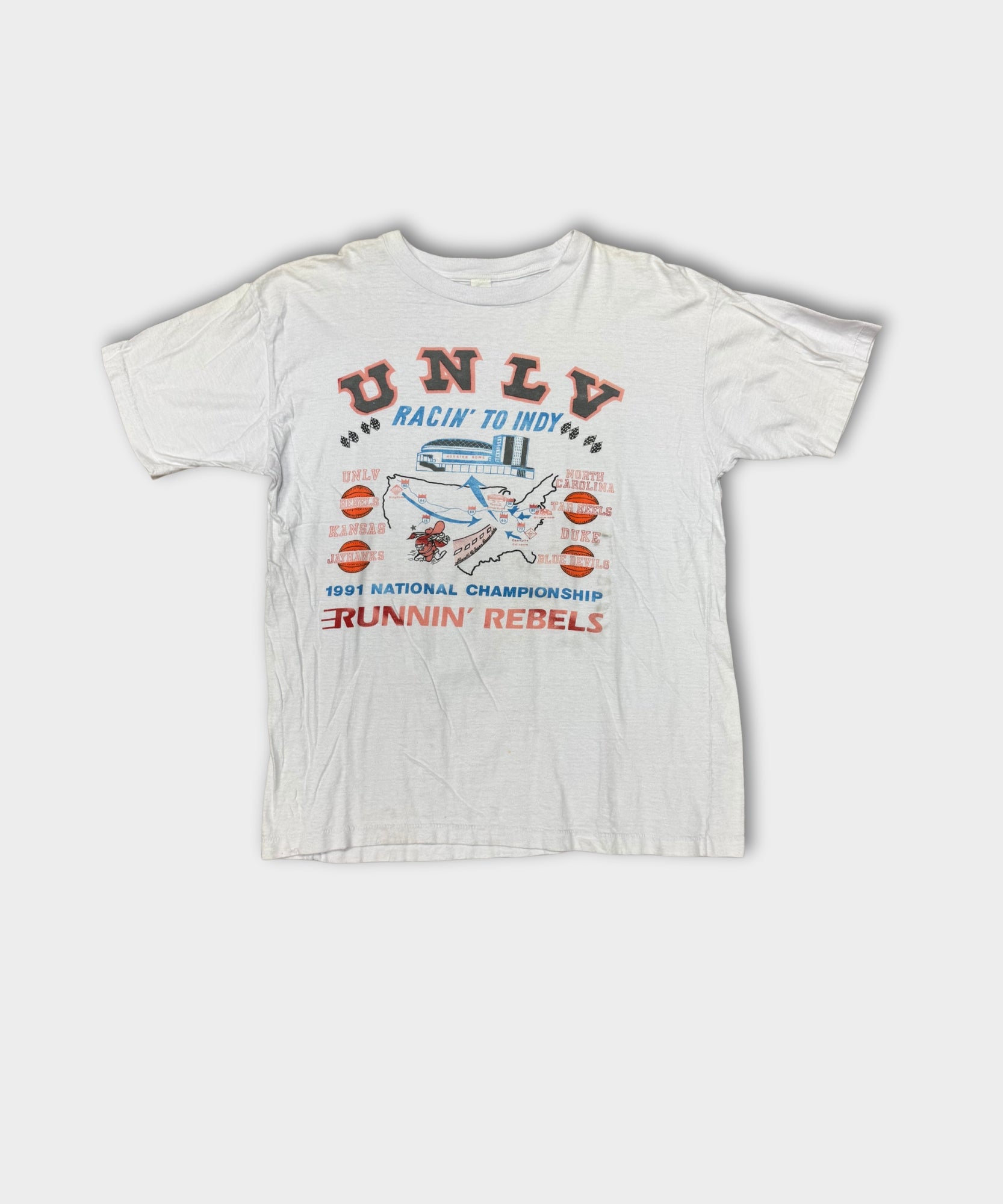 1991 UNLV RUNNIN REBELS TEE - WHITE