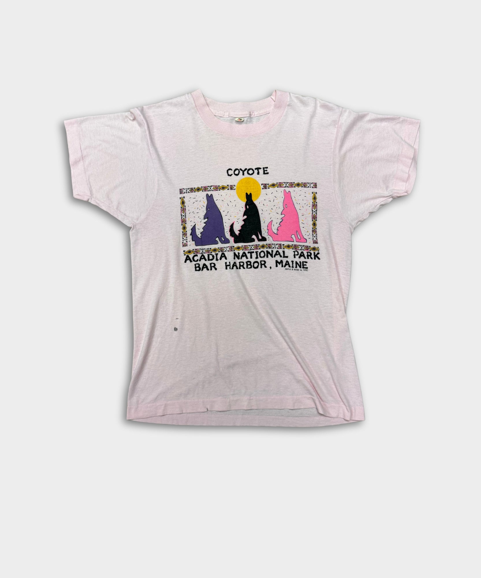 1990 SINGLE STITCH ACADIA NATIONAL PARK TEE - LIGHT PINK