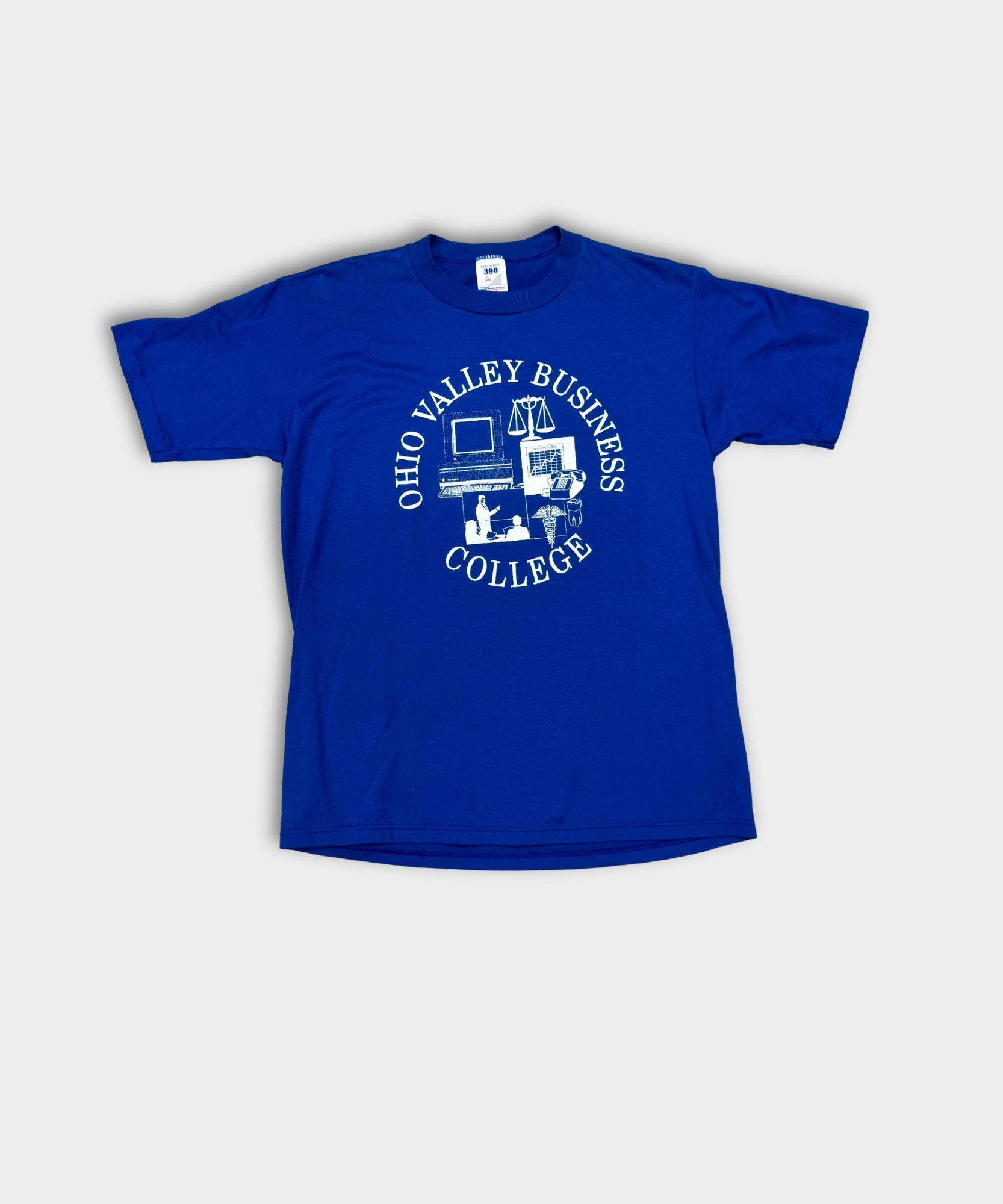 80'S SINGLE STITCH OHIO BUSINESS COLLEGE TEE - BLUE
