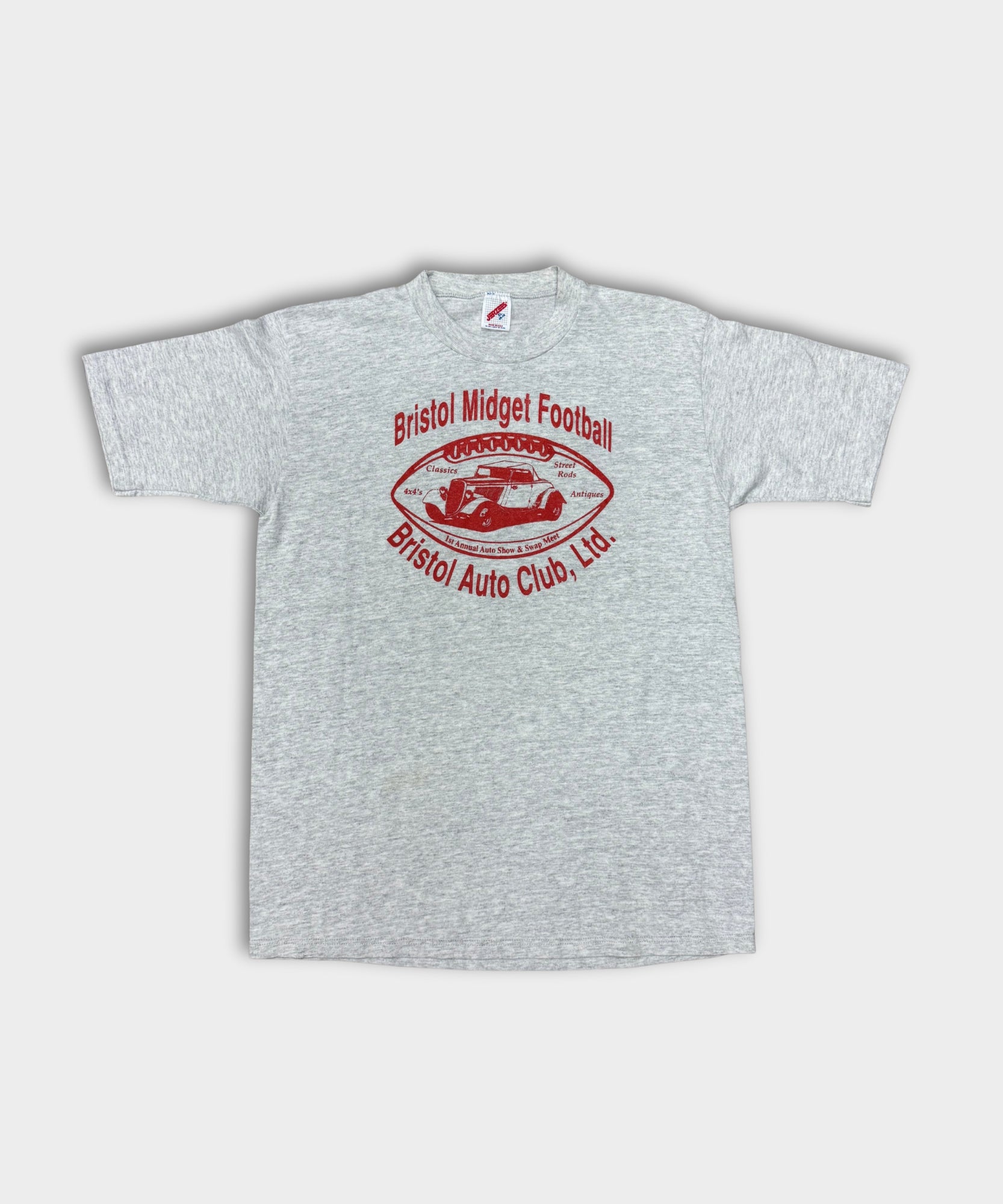 VINTAGE SINGLE STITCH BRISTOL MIDGET FOOTBALL - HEATHER GREY